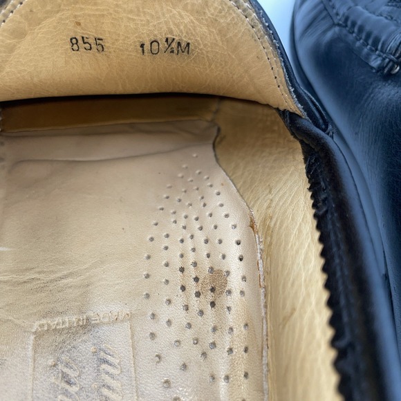 Mercanti Fiorenti Italy)‎ black leather Horse-Bit Dress Loafers sz 10.5 D - Picture 10 of 12